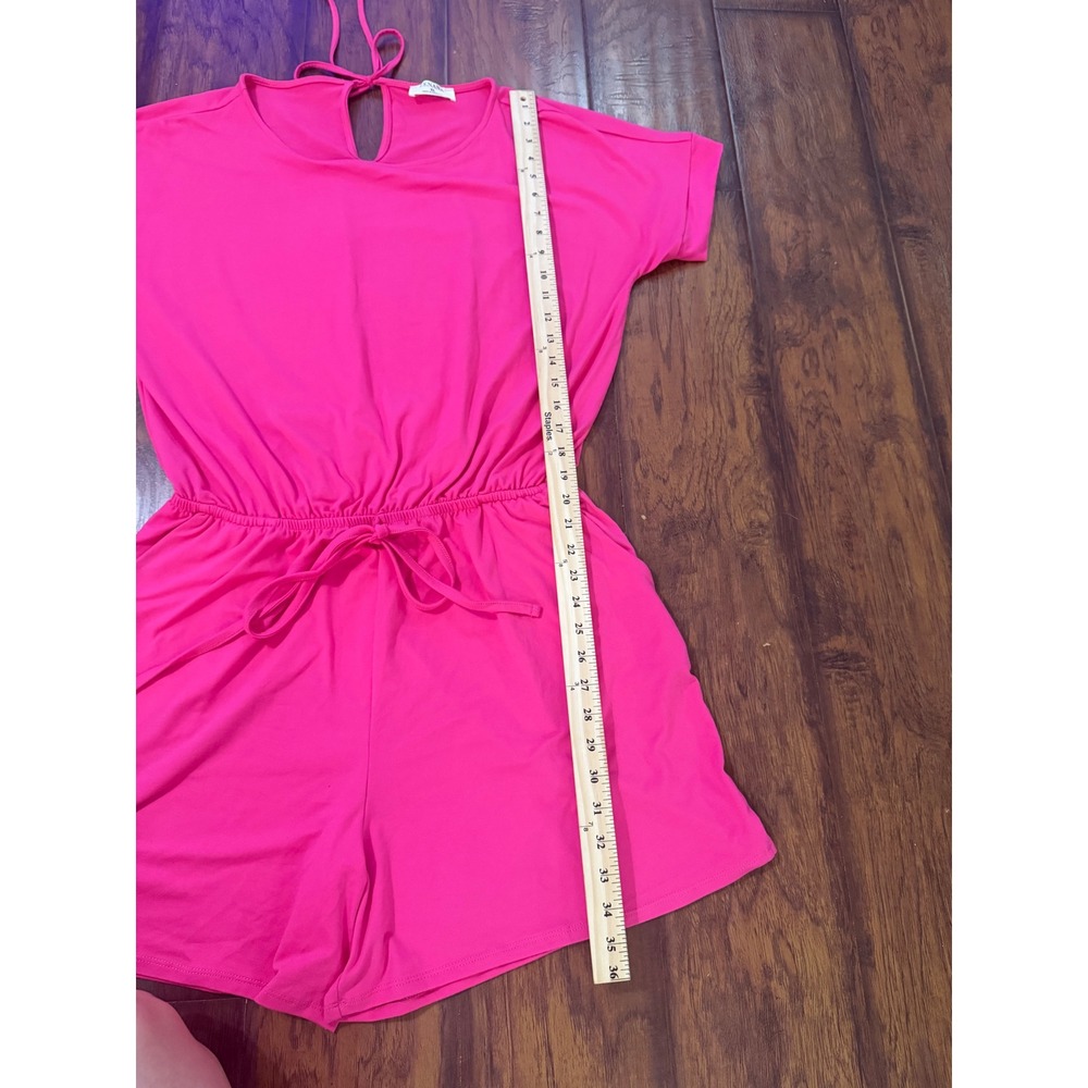 Barbiecore Hot Pink Zenana Romper XL Soft Stretch Summer Vacation Outfit - Picture 7 of 10